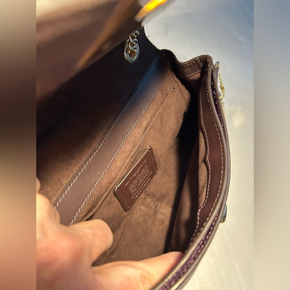 Coach Cassidy Purple Metallic Star Embellished Crossbody Bag F38341 - Picture 6 of 16